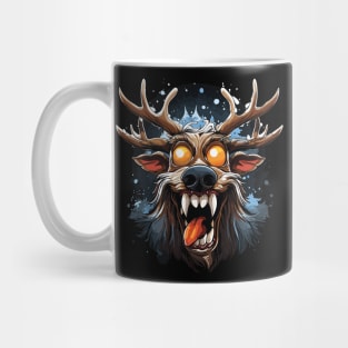 Comic-Style Reindeer: Crazy and Evil Mug